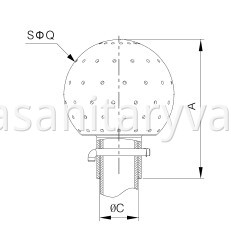 sanitary bolted Fixed cleaning ball